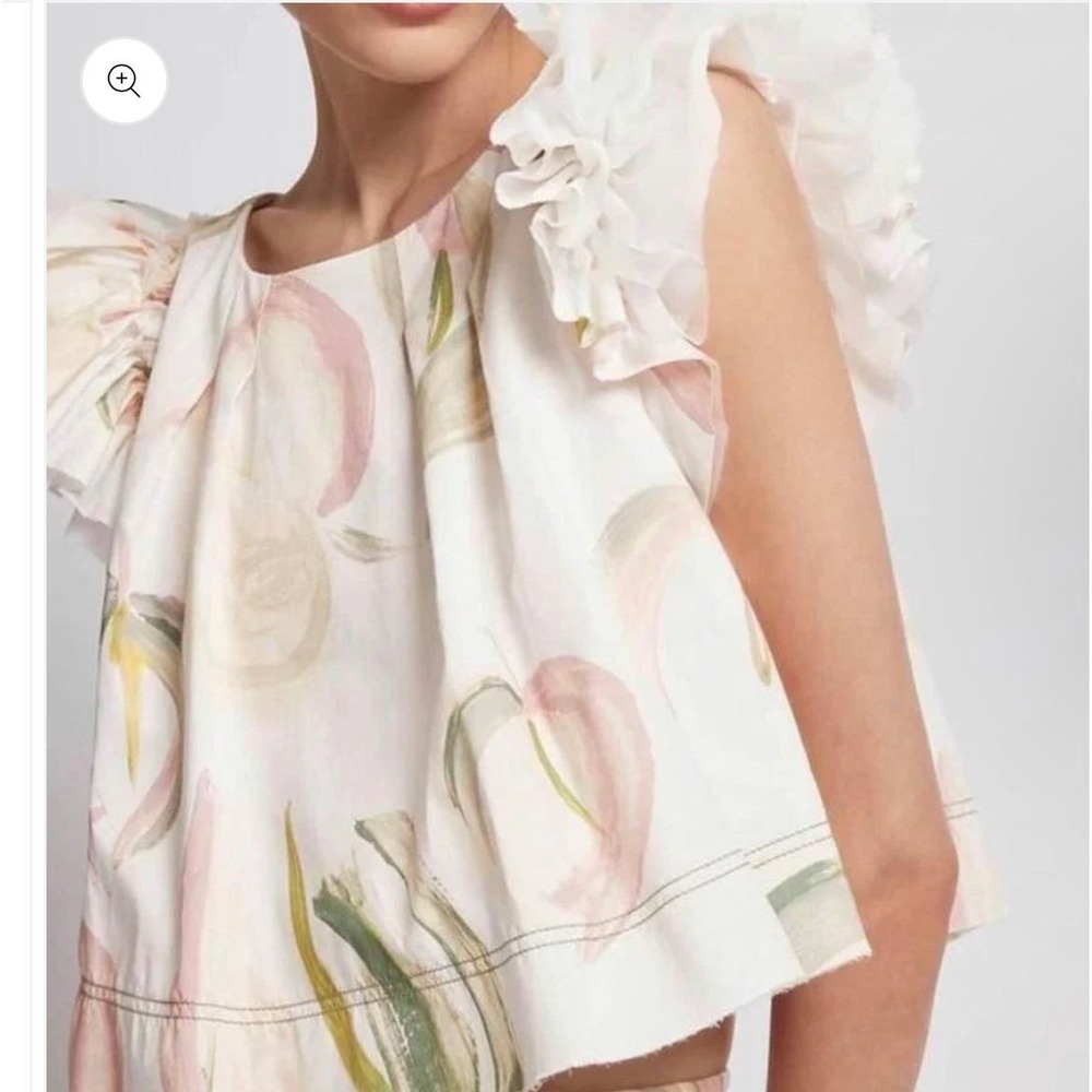 Aje crop twill blouse